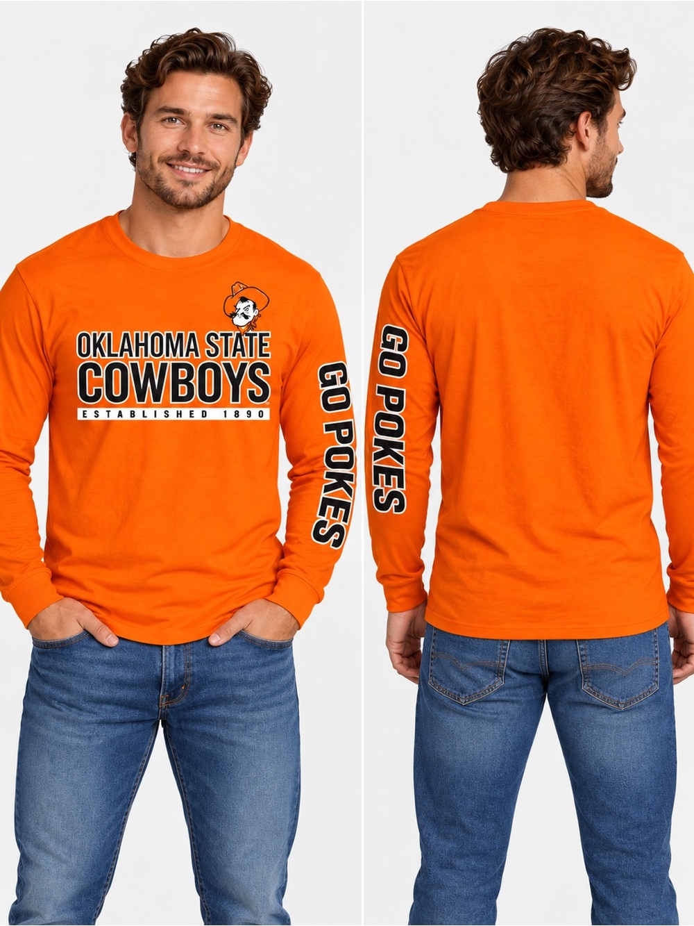 Target 🎯 Men's Oklahoma State Cowboys Orange Long-Sleeve Tee